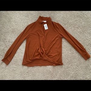 Brand new dress blouse with tags, pumpkin spice colored from Nordstrom.
